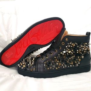 Christian Louboutin Paris Black Spikes Sneakers